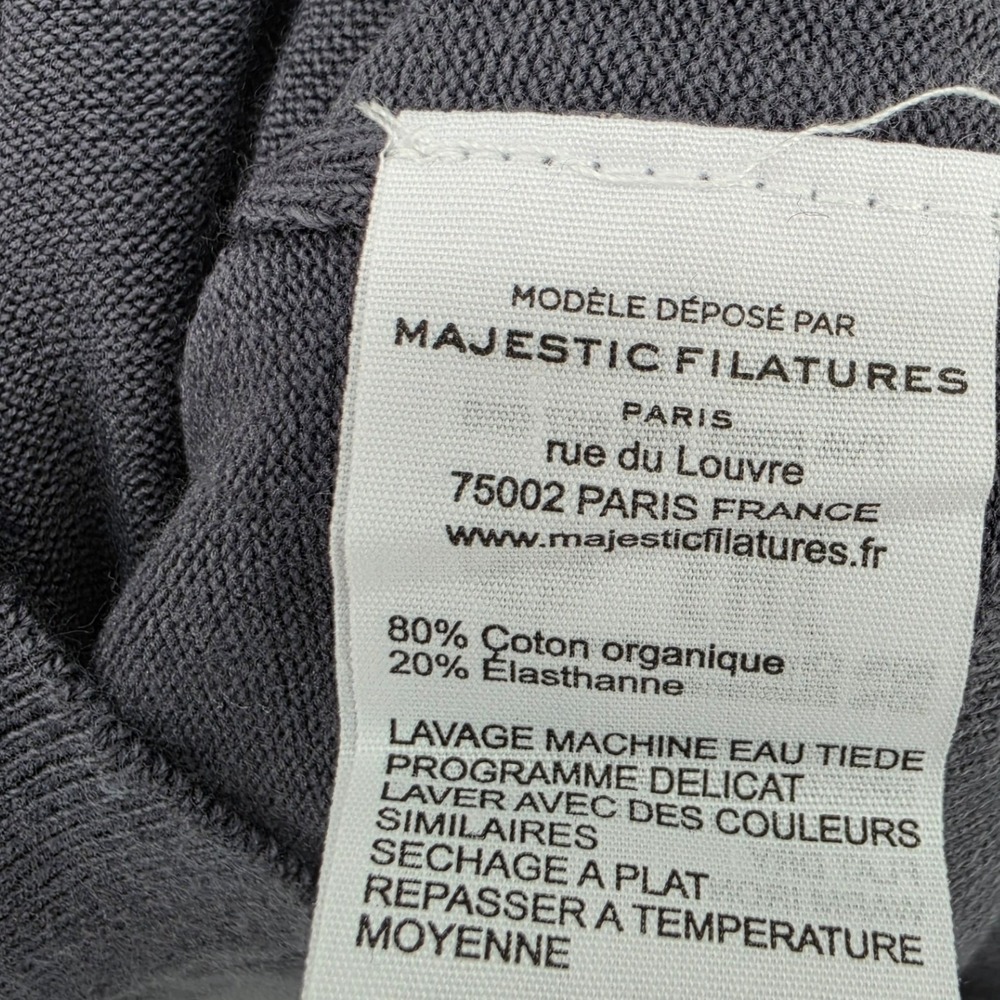Majestic Filatures Gray Organic Cotton Turtleneck Sweater F 1 US XS Quiet Luxury - Picture 6 of 7